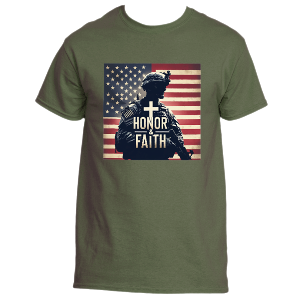 “Honor &amp; Faith” Soldier Flag Tee
