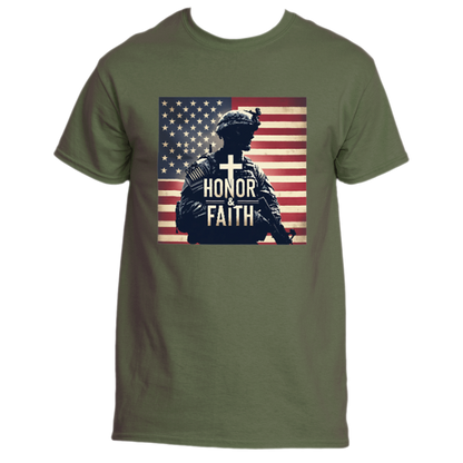 “Honor &amp; Faith” Soldier Flag Tee