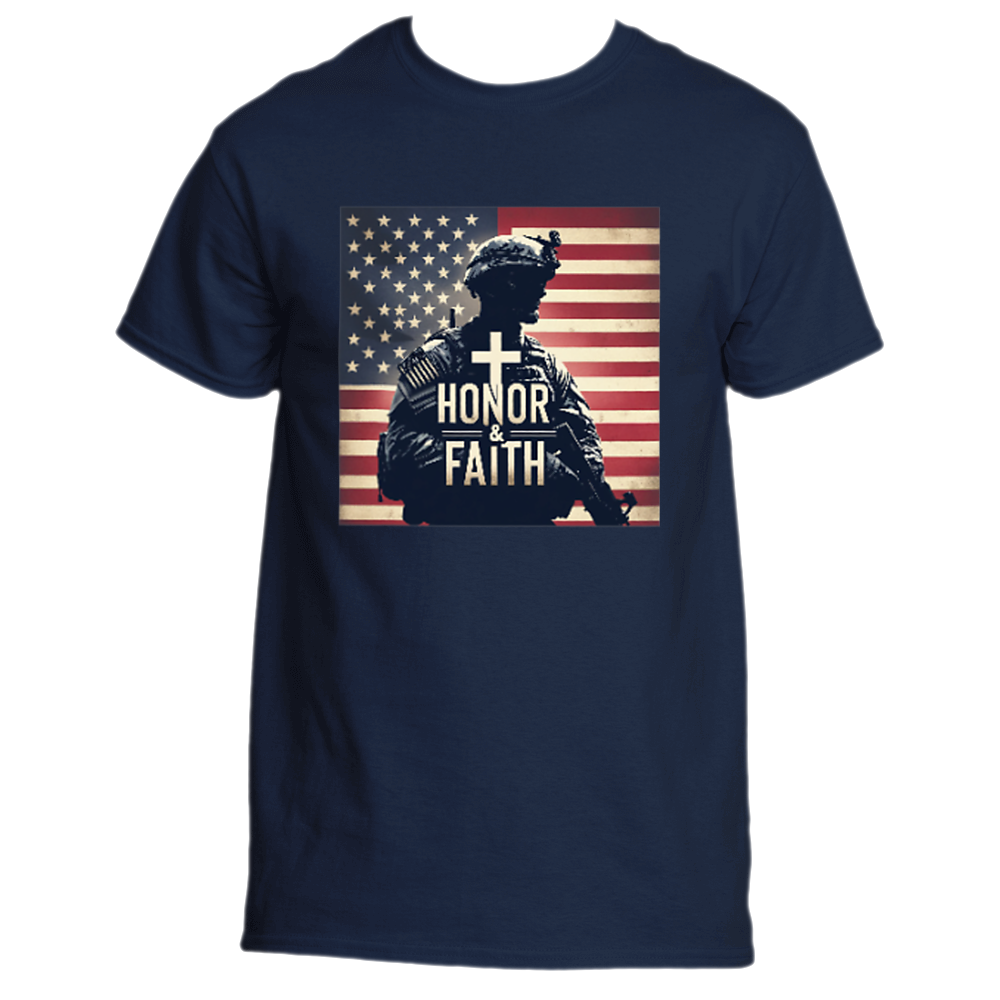 “Honor &amp; Faith” Soldier Flag Tee