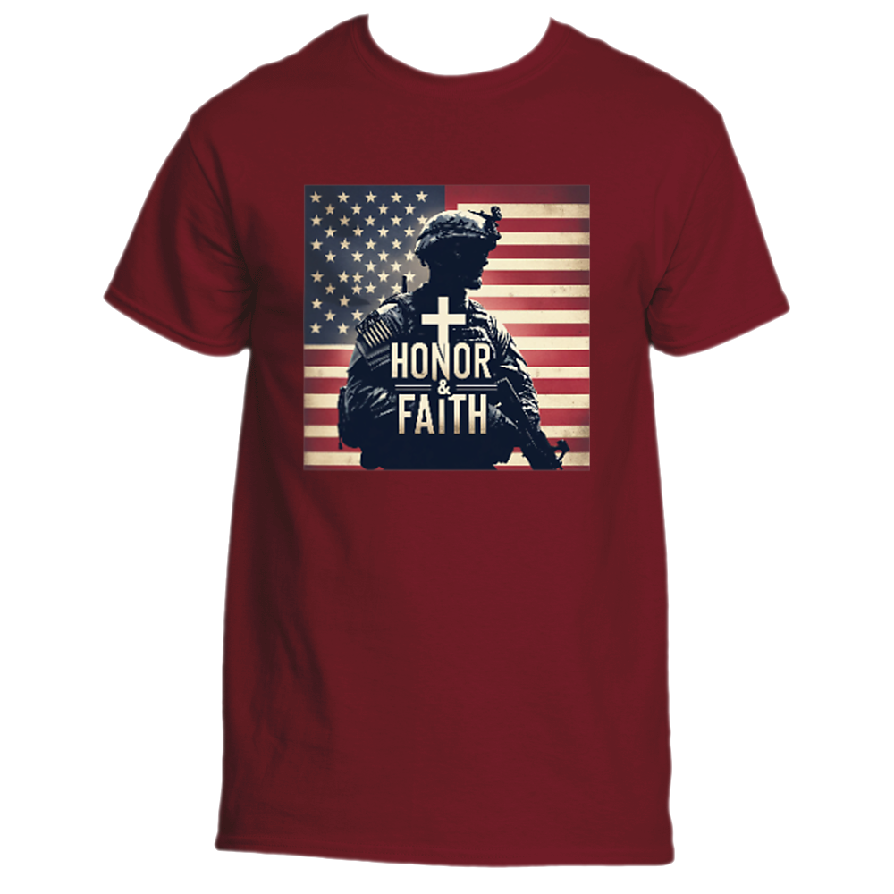 “Honor &amp; Faith” Soldier Flag Tee