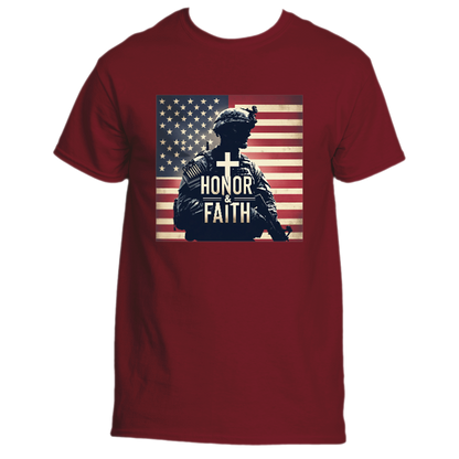 “Honor &amp; Faith” Soldier Flag Tee