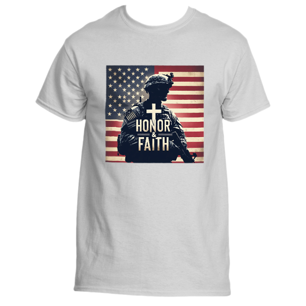 “Honor &amp; Faith” Soldier Flag Tee