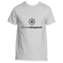 The Divine Tee by Divine Dispatch features a minimalist design with a simple, stylized black flower symbolizing spiritual symbolism. Positioned above the text "Divine Dispatch," the word "Divine" is in a thin, elegant font, while "Dispatch" appears in bold. The white T-shirt is set against a plain background.