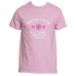 Light Pink Whispering Hearts T-shirt by Divine Dispatch featuring the white text "With Love All Things Are Made Whole" and adorned with three pink flower illustrations.