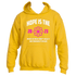 Gold "Hope is the Bridge Hoodie" by Divine Dispatch, featuring "2023&