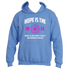 The Hope is the Bridge Hoodie by Divine Dispatch is an inspiring Carolina Blue hoodie that features the phrase "Hope is the Bridge between today&